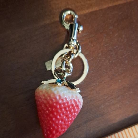 Strawberry Keychain on Leather Bag - Picture 5 of 6